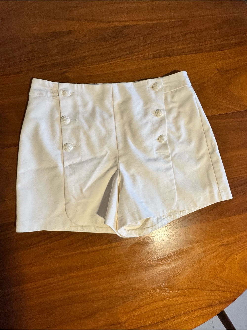 Express White Sailor Button Front High-Rise Shorts